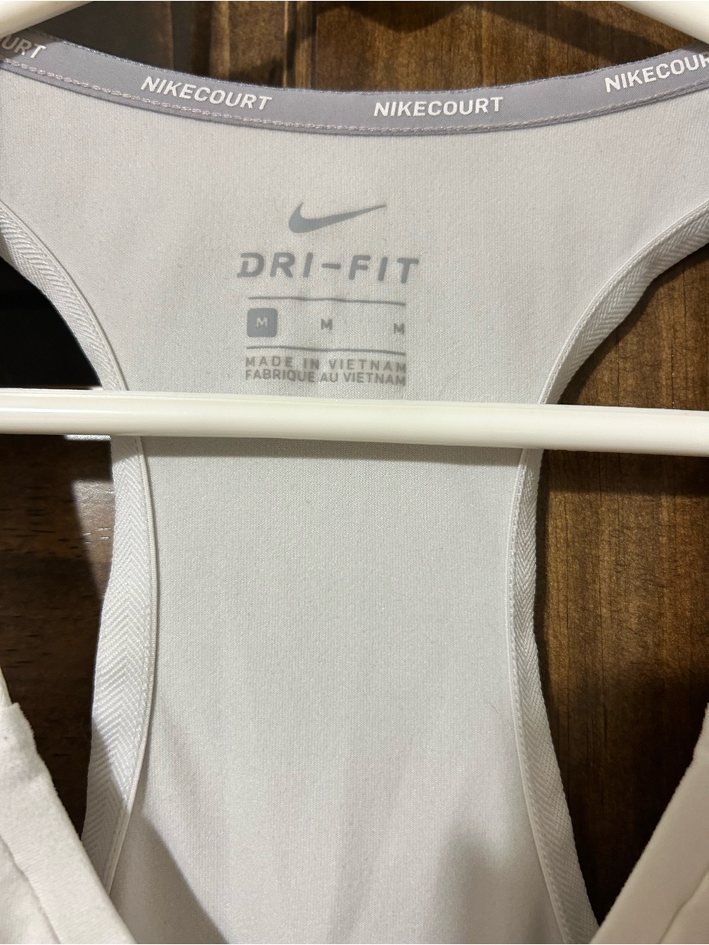 Nike White Dri-FIT V-Neck Racerback Tank - Picture 2 of 3